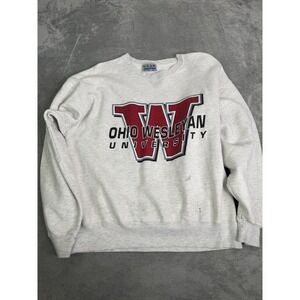 Vintage 90s Ohio Wesleyan University Sweatshirt Men's Size Large Gray